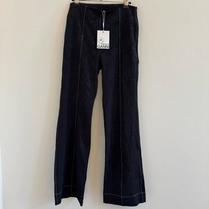 Ganni Black Wide-Leg Pants